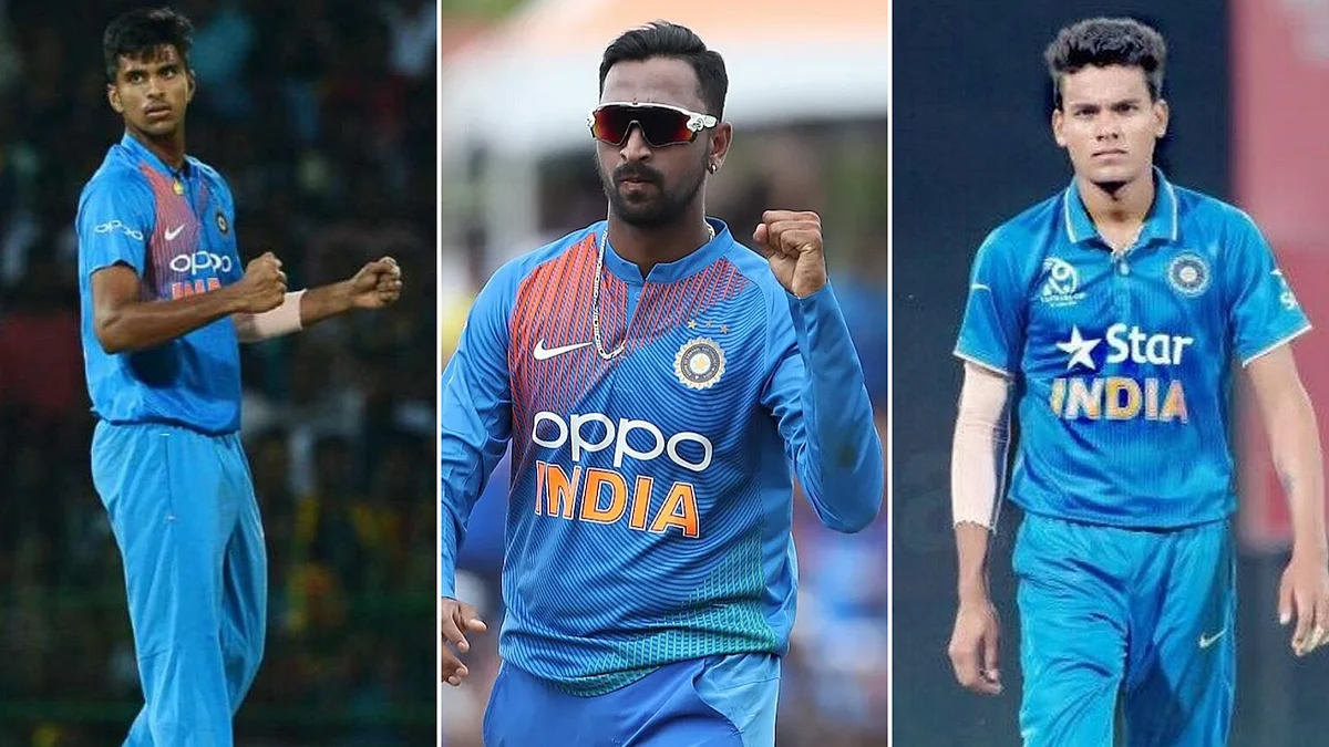From left: Washington Sundar, Krunal Pandya and Rahul Chahar.