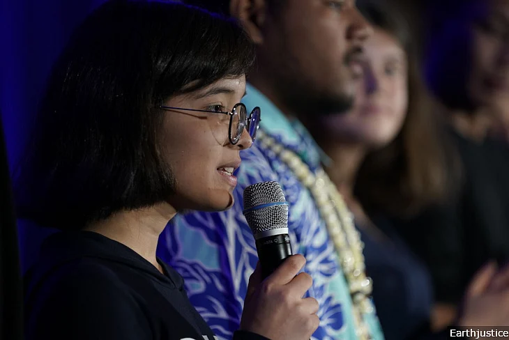 Ridhima Pandey speaks at the press conference held to announce the petition on September 23, the day world leaders gathered at the UN to speak at the emergency climate summit.