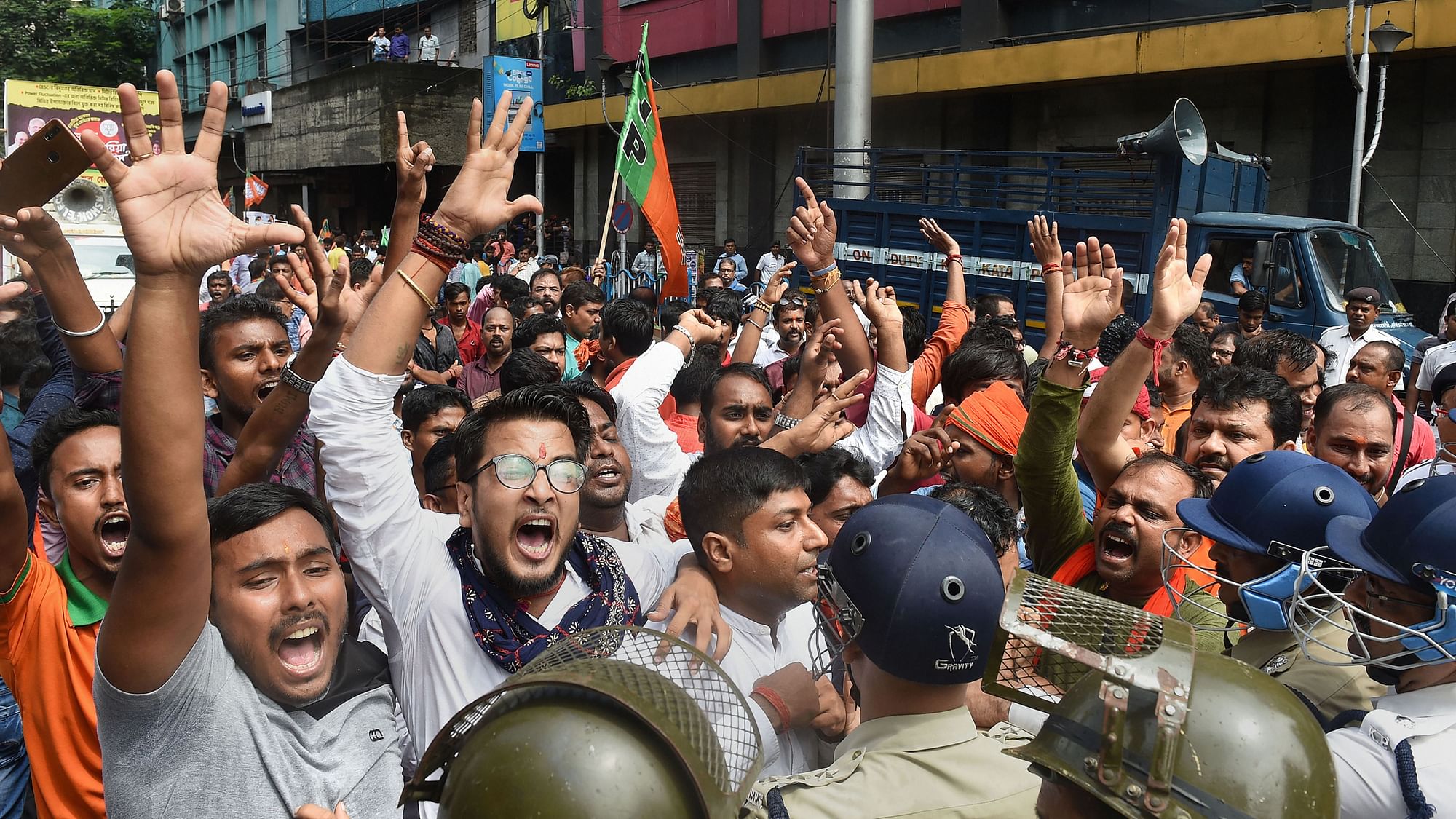 Several BJP workers were injured in clashes with police in Kolkata on Wednesday, 11 September