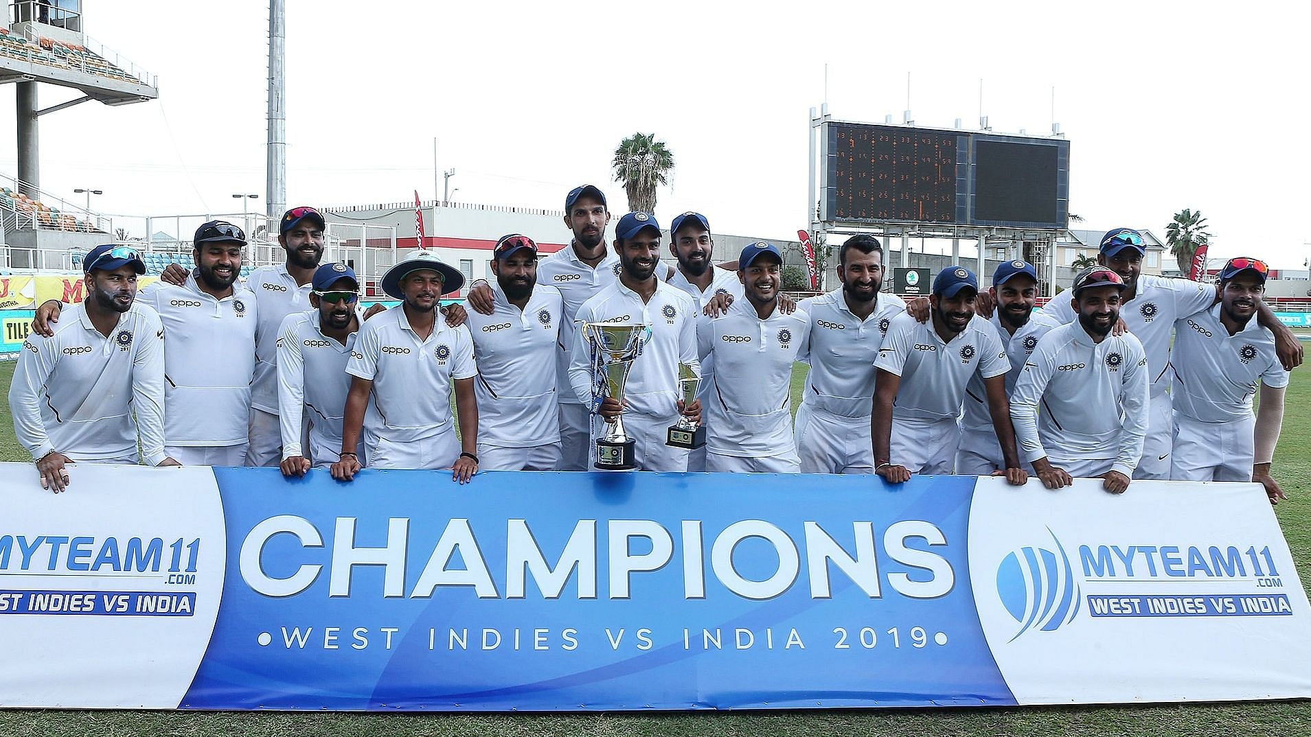 India’s bowlers took five wickets in just over an hour to help complete a 257-run win over West Indies and clinch a 2-0 Test series victory.