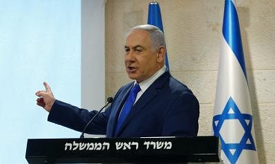 JERUSALEM, Sept. 9, 2019 (Xinhua) -- Israeli Prime Minister Benjamin Netanyahu delivers a statement on Iran