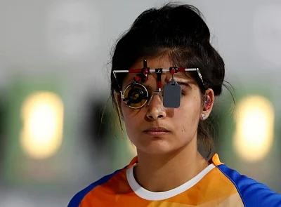Manu Bhaker. (Xinhua/Wang Lili/IANS)