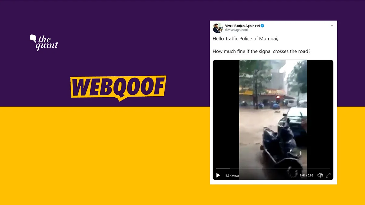 Agnihotri implied that the video is of Mumbai street, which faced widespread flooding on Wednesday, 4 September.