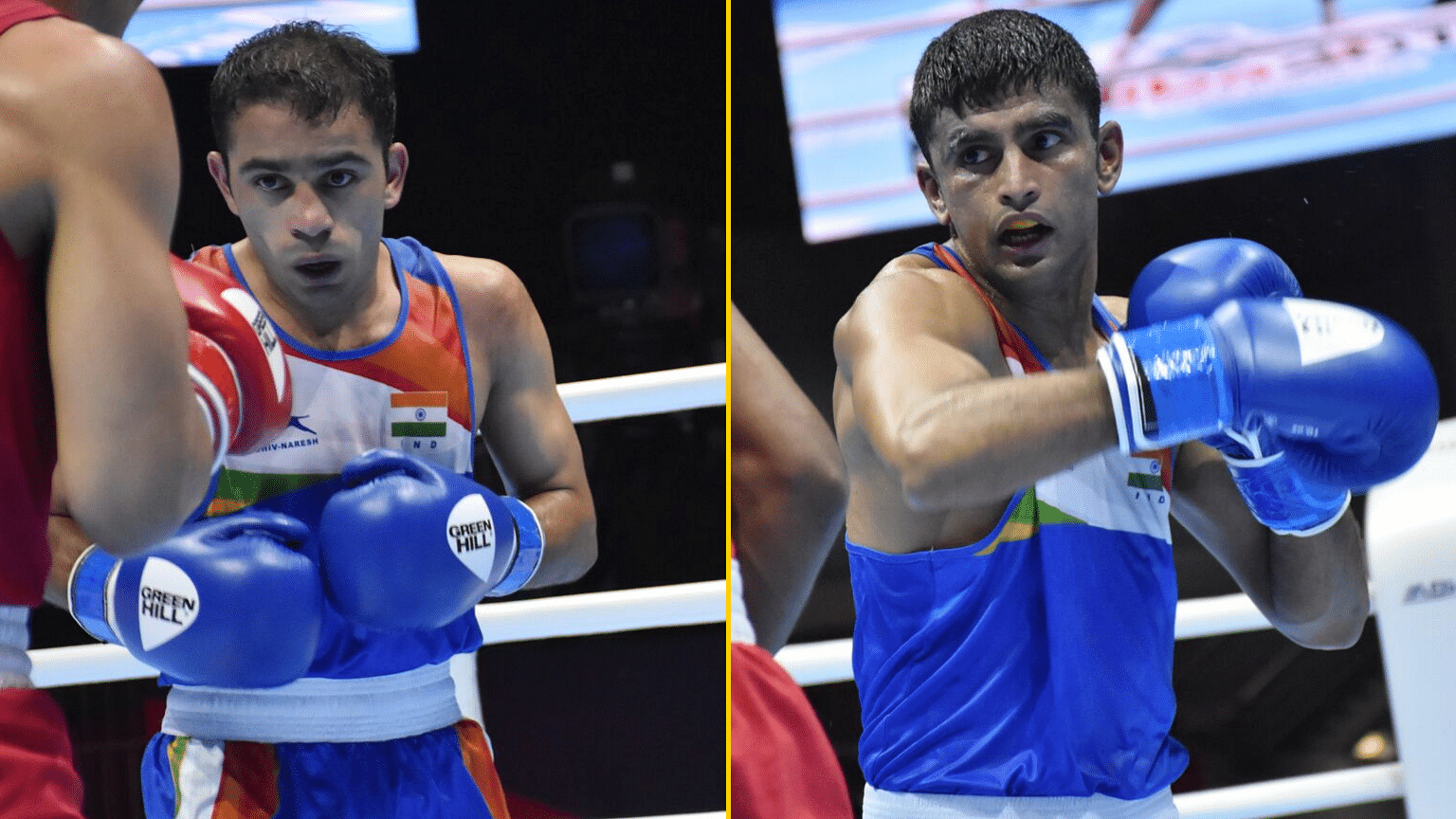Both Amit Panghal (left) and Manish Kaushik sealed their maiden world medals.