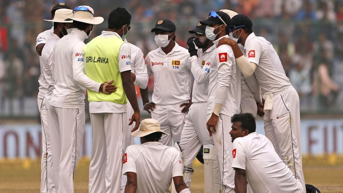 Sri Lankans during a test match against India in New Delhi in September 2017.&nbsp;