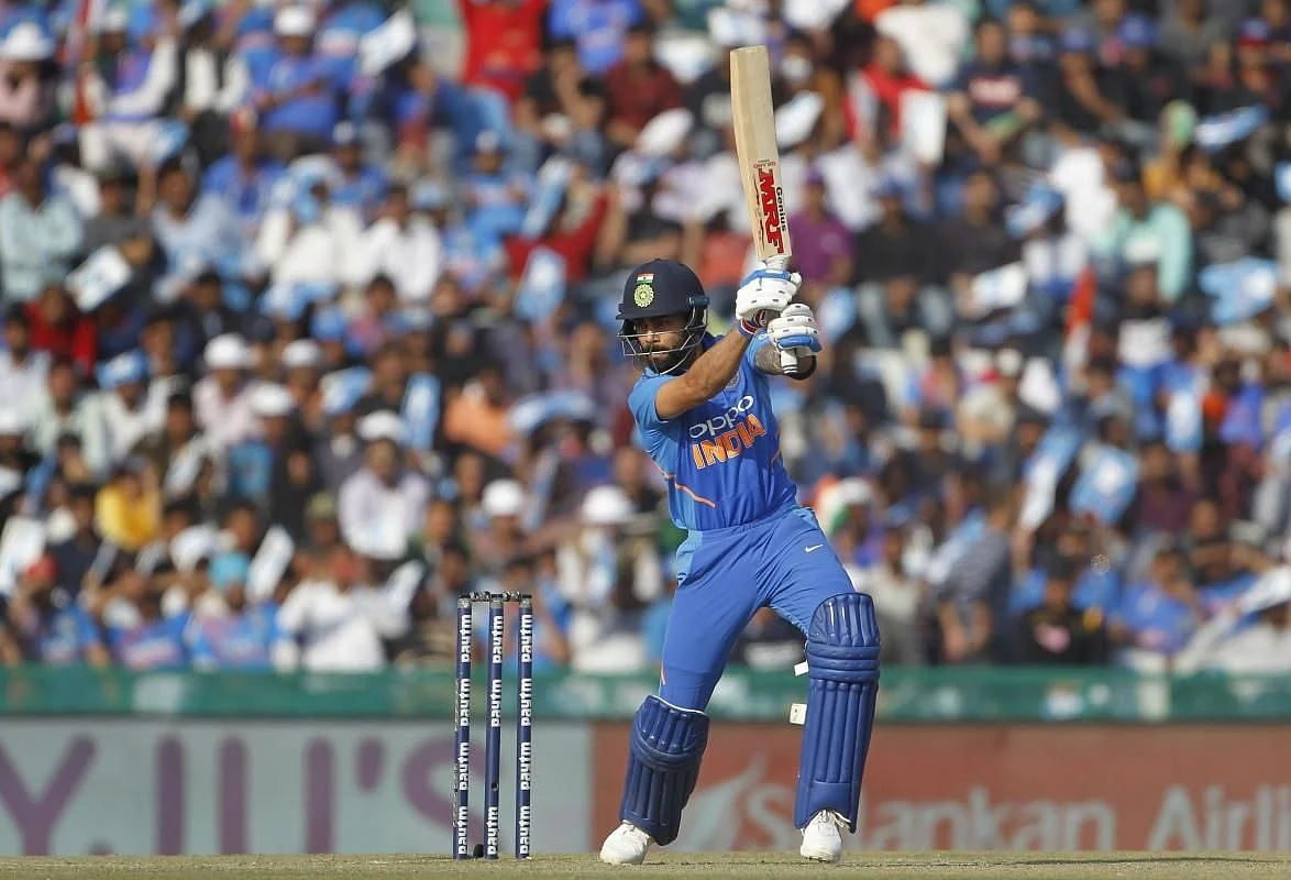 Virat Kohli during an ODI between India and Australia at Mohali.