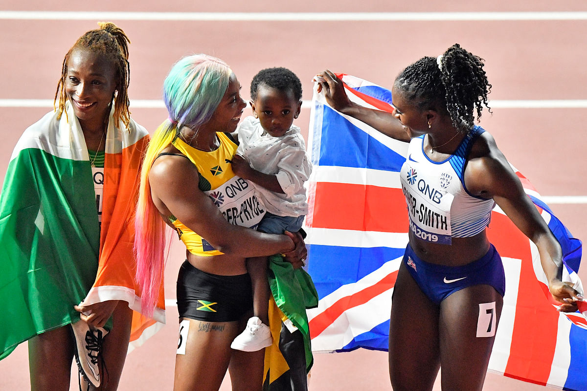 Jamaican speedster Shelly-Ann Fraser-Pryce won her fourth and hardest-earned 100-meter title at world championships.