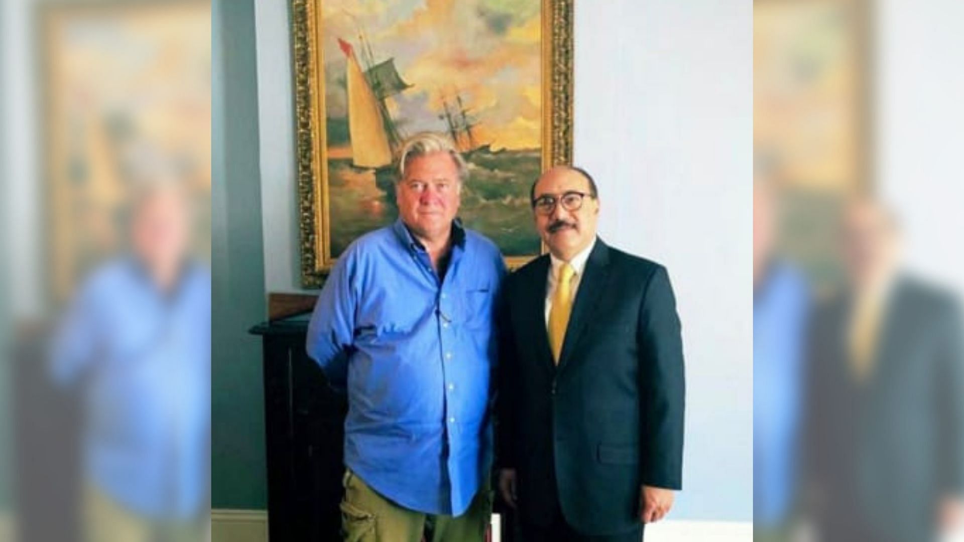 Indian Ambassador to US Harsh Vardhan Shringla met Steve Bannon and called him ‘Dharma Warrior’.
