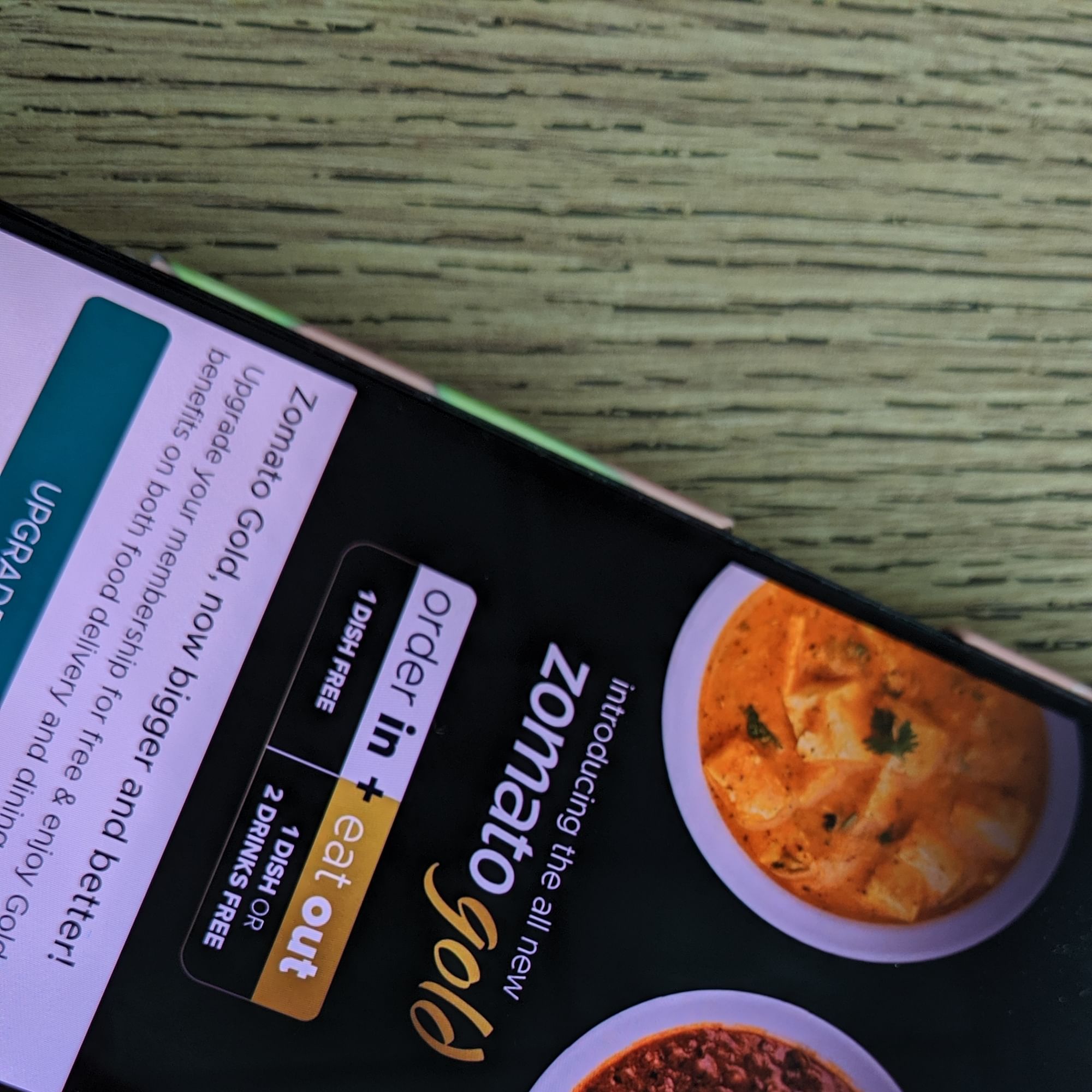 Zomato Gold is also available for food deliveries.