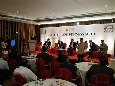 Kolhapur: Poland’s Deputy Foreign Minister Marcin Przydacz and other dignitaries during India-Poland Business Meet in Kolhapur, Maharashtra on Sep 14, 2019. (Photo: IANS)
