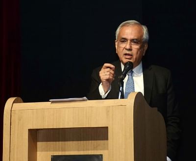 New Delhi: NITI Aayog Vice-Chairman Rajiv Kumar addresses at a conference on Future of Indian Banking, in New Delhi, on Feb 22, 2019. (Photo: IANS/PIB)