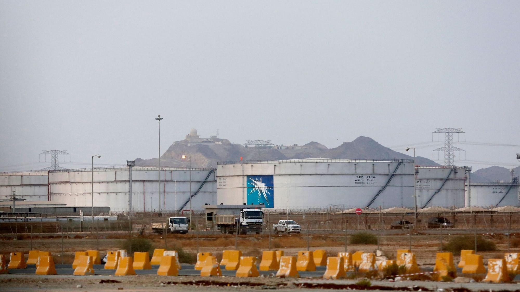 Storage tanks  at the North Jiddah bulk plant, an Aramco oil facility, in Jiddah, Saudi Arabia.