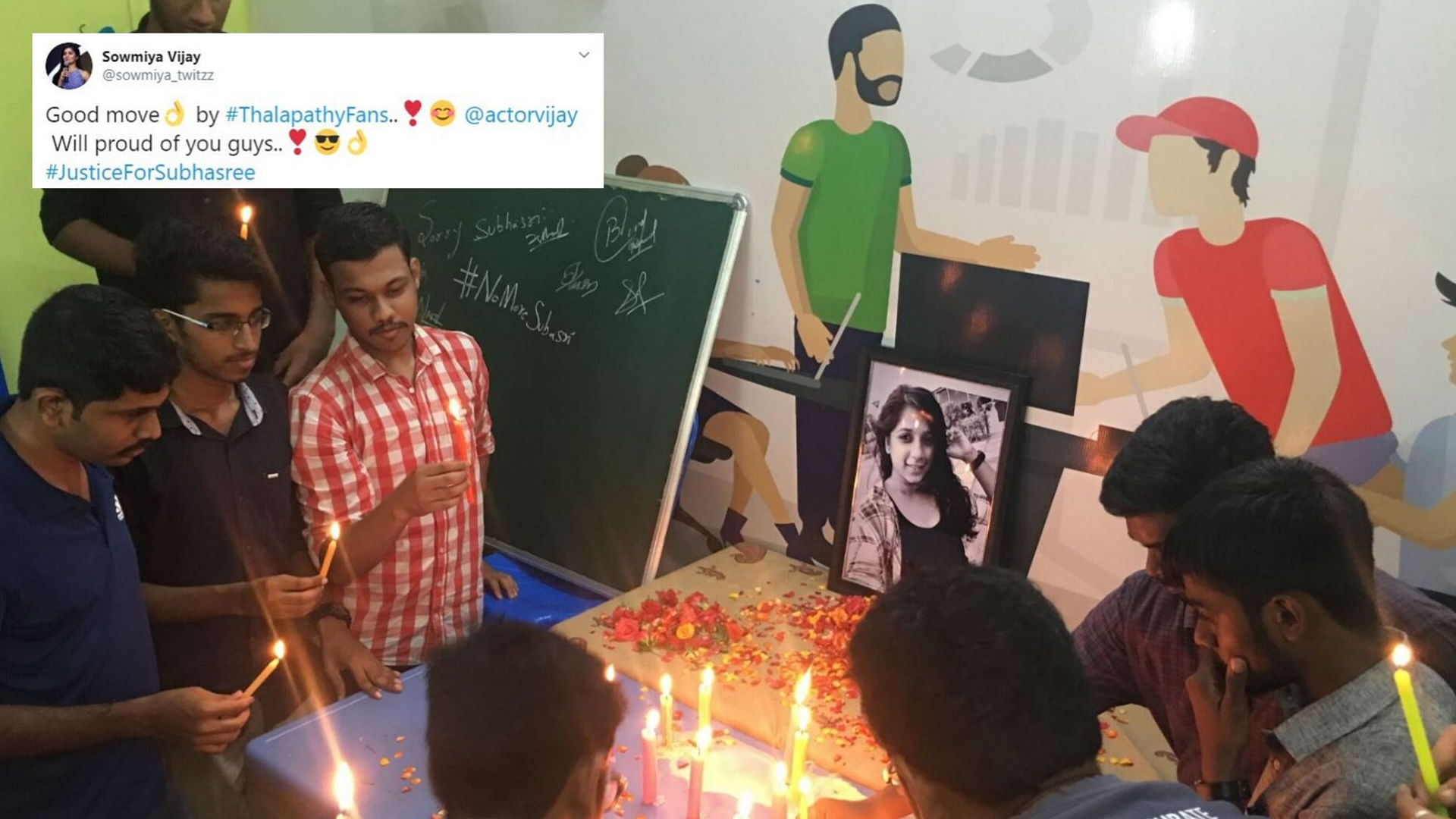 Twitter abuzz with hashtag #JusticeforSubhasree after Kamal Haasan and actor Vijay condemn 22-year-old’s death.