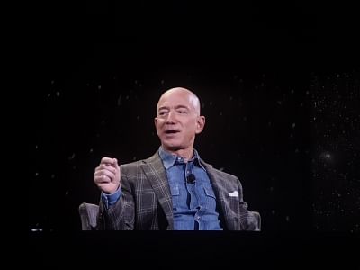 Las Vegas: Jeff Bezos during on-stage talk at Amazon re: Mars conference in Las Vegas on June 6, 2019. (Photos: IANS)