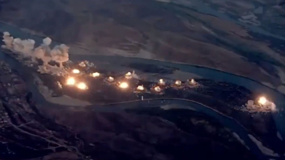 The US Airforce released a video of the carpet-bombing