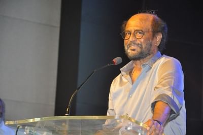 Hyderabad: Actor Rajinikanth during the interview for his upcoming film "Kaala" in Hyderabad.(Photo: IANS)