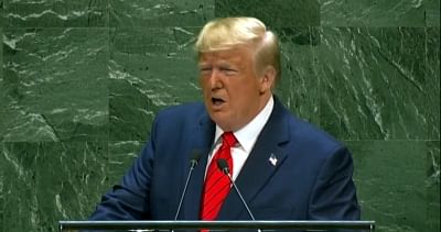 United Nations: US President Donald Trump addresses at the 74th UN General Assembly at United Nations, on Sep 24, 2019. (Photo: IANS)