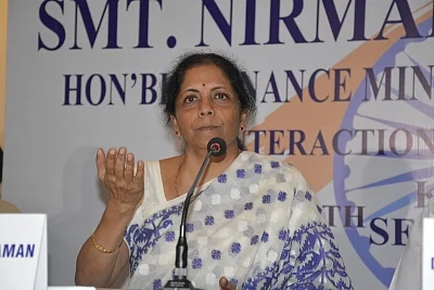 Kolkata: Union Finance Minister Nirmala Sitharaman during press conference in Kolkata on Sep 6, 2019. (Photo: IANS)