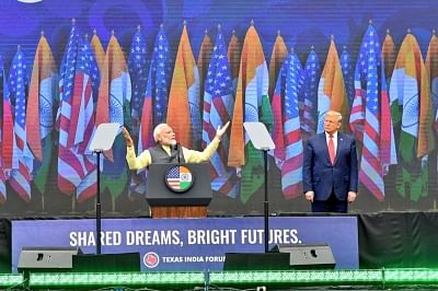 Houston: Prime Minister Narendra Modi and US President Donald Trump during the