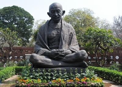 Mahatma Gandhi statue in the Parliament premises. (File Photo: IANS)