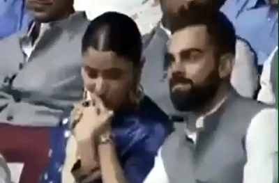 A soft kiss planted on India skipper Virat Kohli