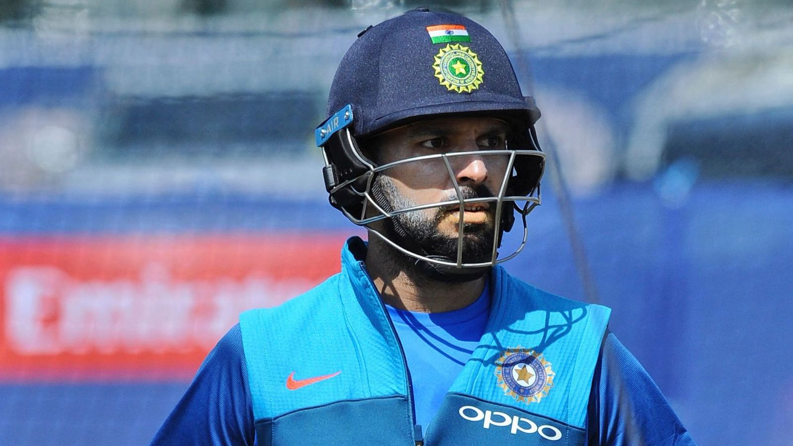 India’s Yuvraj Singh arrives to bat in the nets during a practice session ahead of their ICC Champions Trophy Group B match against Pakistan.