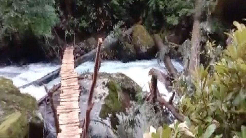 The bridge was allegedly constructed by the Chinese in Anjaw district of Arunachal Pradesh.
