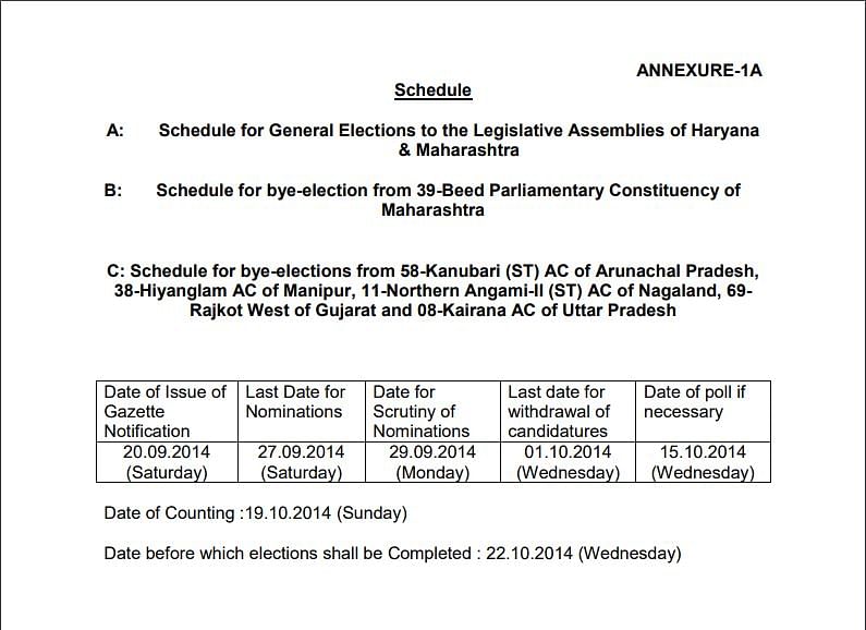 One post claims that dates for both the Maharashtra and Haryana Assembly elections have been announced.