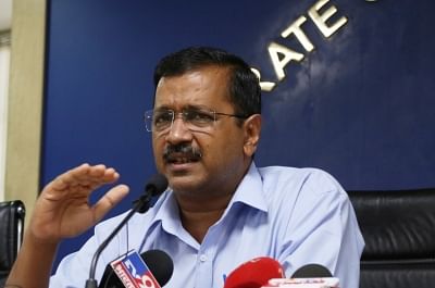 New Delhi: Delhi Chief Minister Arvind Kejriwal addresses a press conference, in New Delhi on Aug 1, 2019. People living in the national capital will not have to pay any electricity bill for consuming upto 200 units of power, the Delhi CM announced on Thursday. (Photo: IANS)