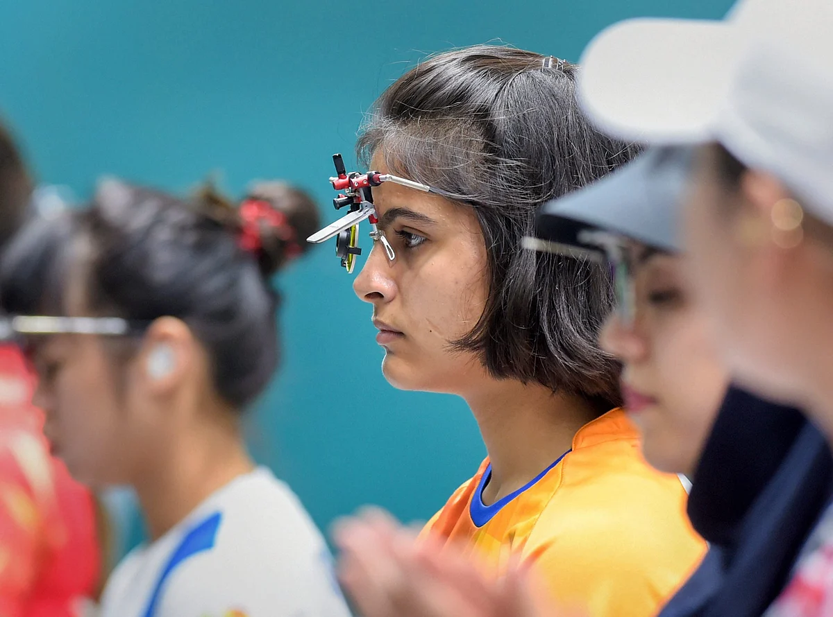 File picture of Manu Bhaker in competition.