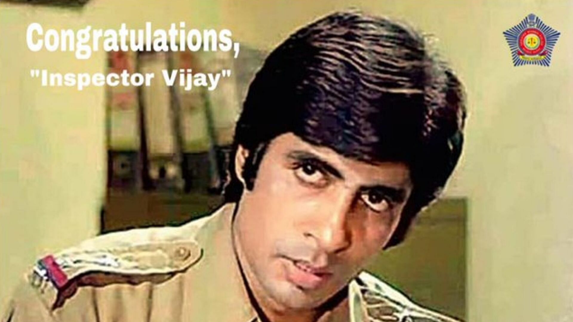 Mumbai Police congratulated Amitabh Bachchan in a quirky way.&nbsp;