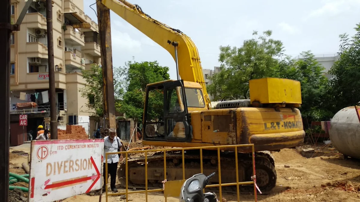 Ongoing construction work in Paldi. 