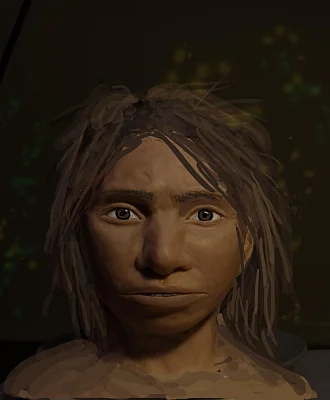 This image shows a preliminary portrait of a juvenile female Denisovan based on a skeletal profile reconstructed from ancient DNA methylation maps. (Photo Courtesy: Maayan Harel)