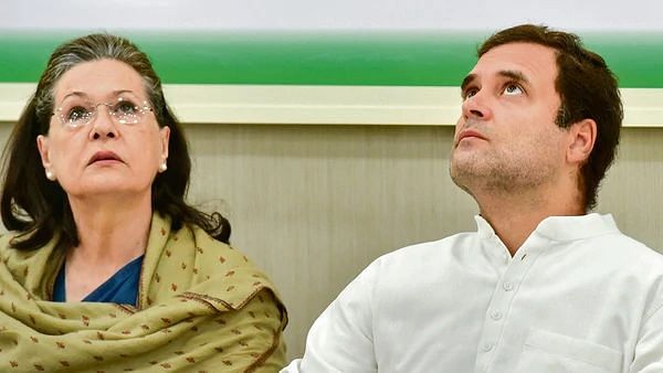 Congress interim president Sonia Gandhi and son Rahul.