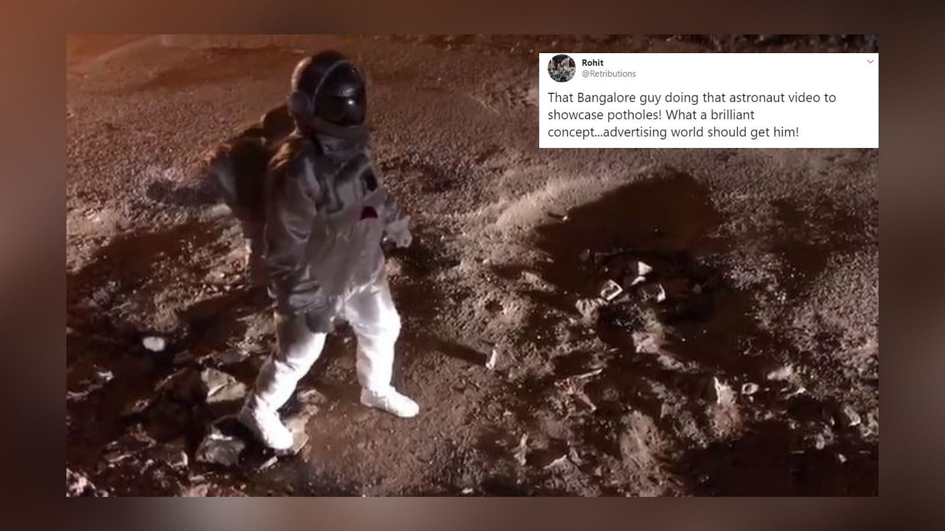 The video shot in Bengaluru shows the artist walking on a cratered patch of land, resembling the lunar surface.