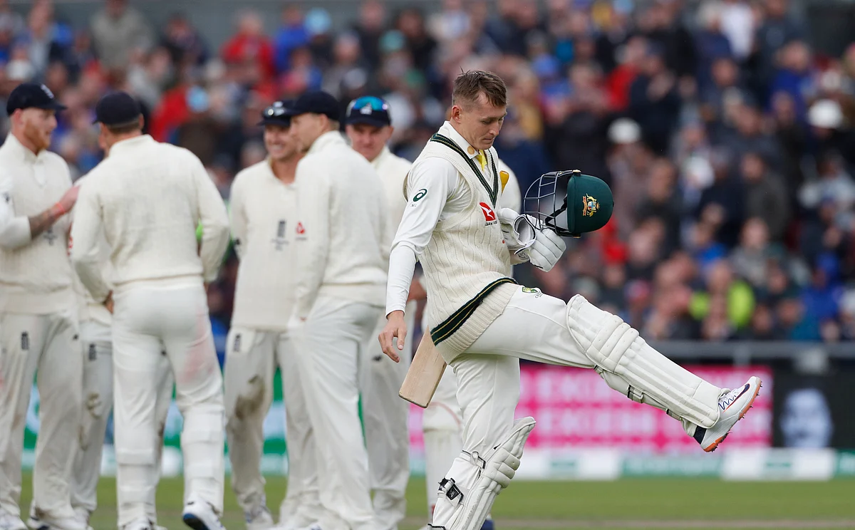 Overton made the breakthrough, nipping one back into Labuschagne and flicking the bails which by that time had been restored.
