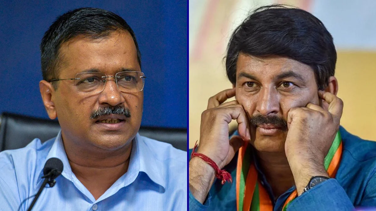 Delhi Chief Minister Arvind Kejriwal and BJP chief Manoj Tiwari.