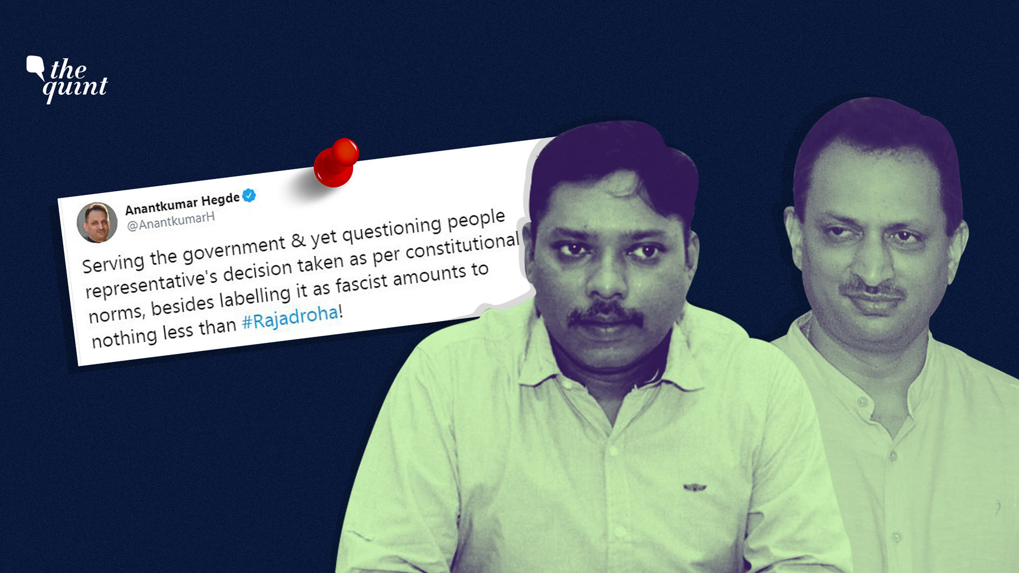 BJP MP Anant Kumar Hegde has lashed out against him in a series of tweets, calling him a “traitor” and asking him to go to Pakistan for his comments against the centre.