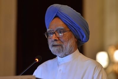 New Delhi: Former Prime Minister Manmohan Singh addresses at the launch of Former Rajya Sabha MP Karan Singh