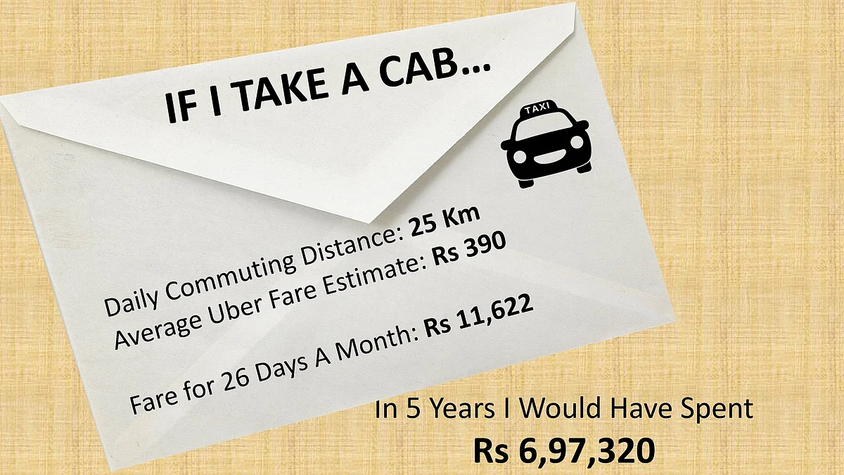 Over 5 years, you will likely end up spending close to Rs 7 lakh on cabs. 