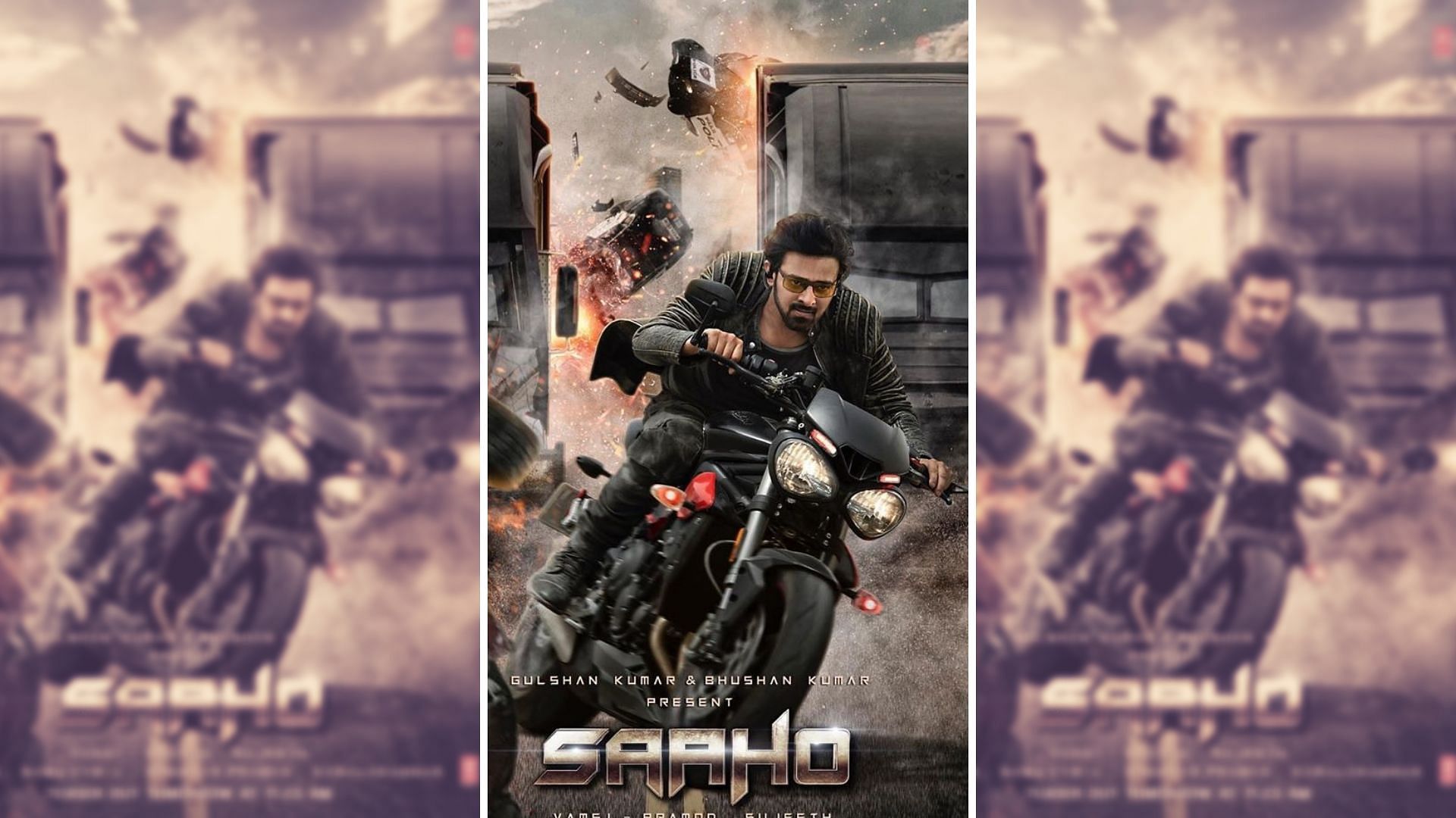 Prabhas in a poster for action-thriller <i>Saaho</i>.
