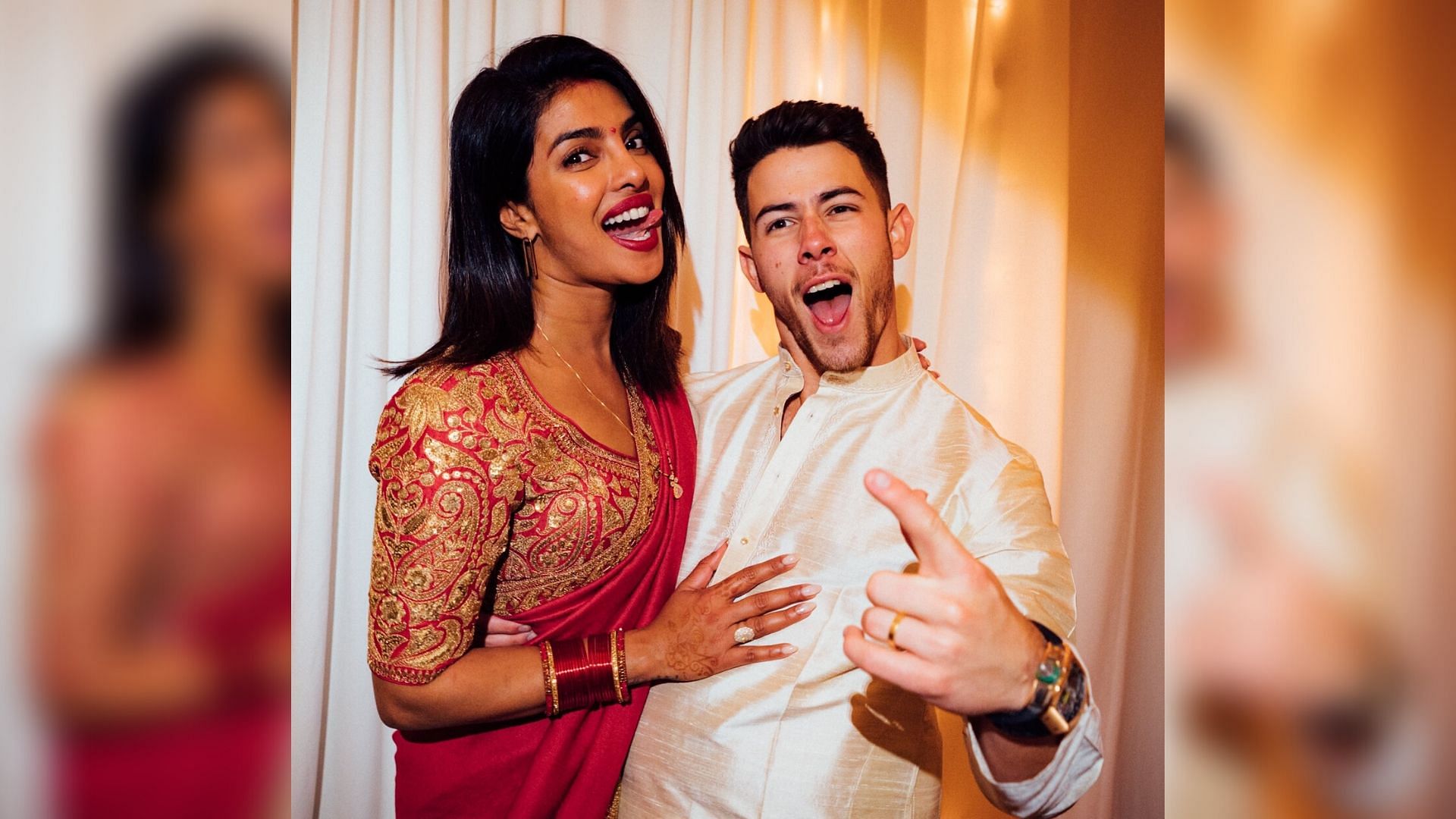 Priyanka and Nick celebrate karva chauth.