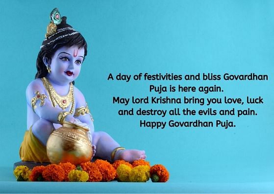 Govardhan Puja Wishes, Quotes, Images and Greetings.