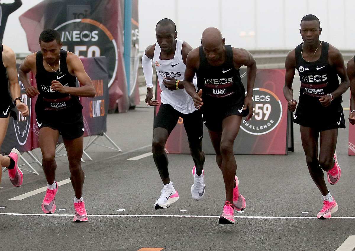 Eliud Kipchoge has become the first athlete to run a marathon in less than two hours.