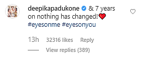Deepika replies to Ranveer.