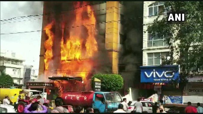 Fire at a hotel in Indore.