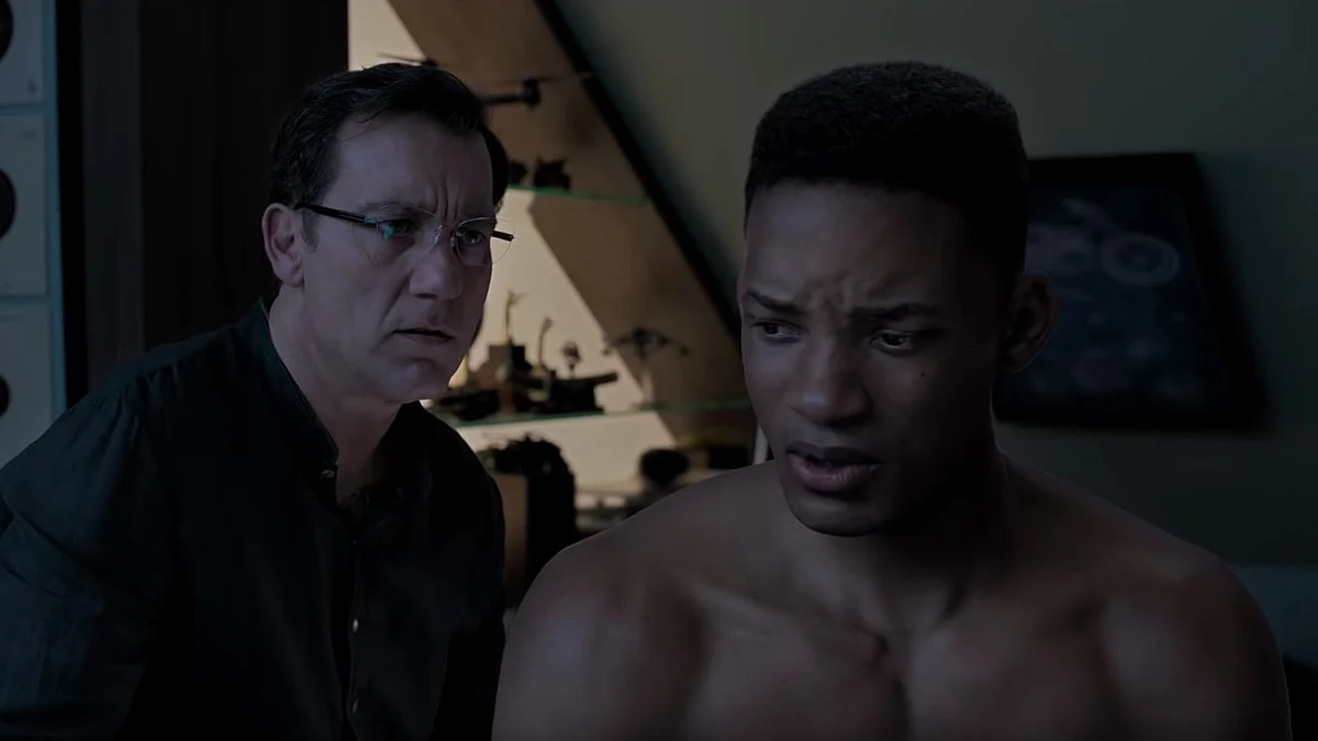 Clive Owen with the younger Will Smith in <i>Gemini Man.</i>