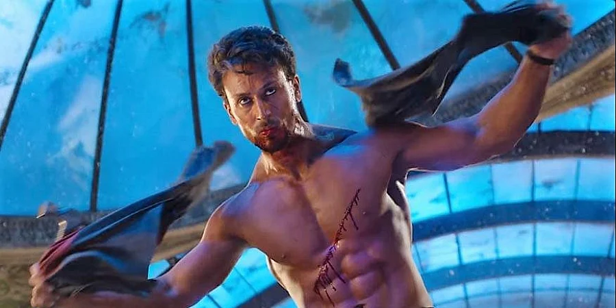 Tiger Shroff in a still from <i>War</i>.