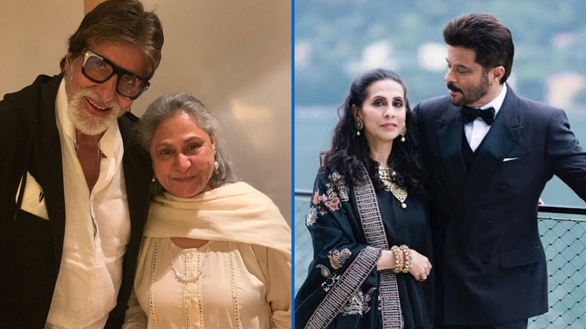 Amitabh Bachchan and Anil Kapoor with their respective spouses Jaya Bachchan and Sunita Kapoor.