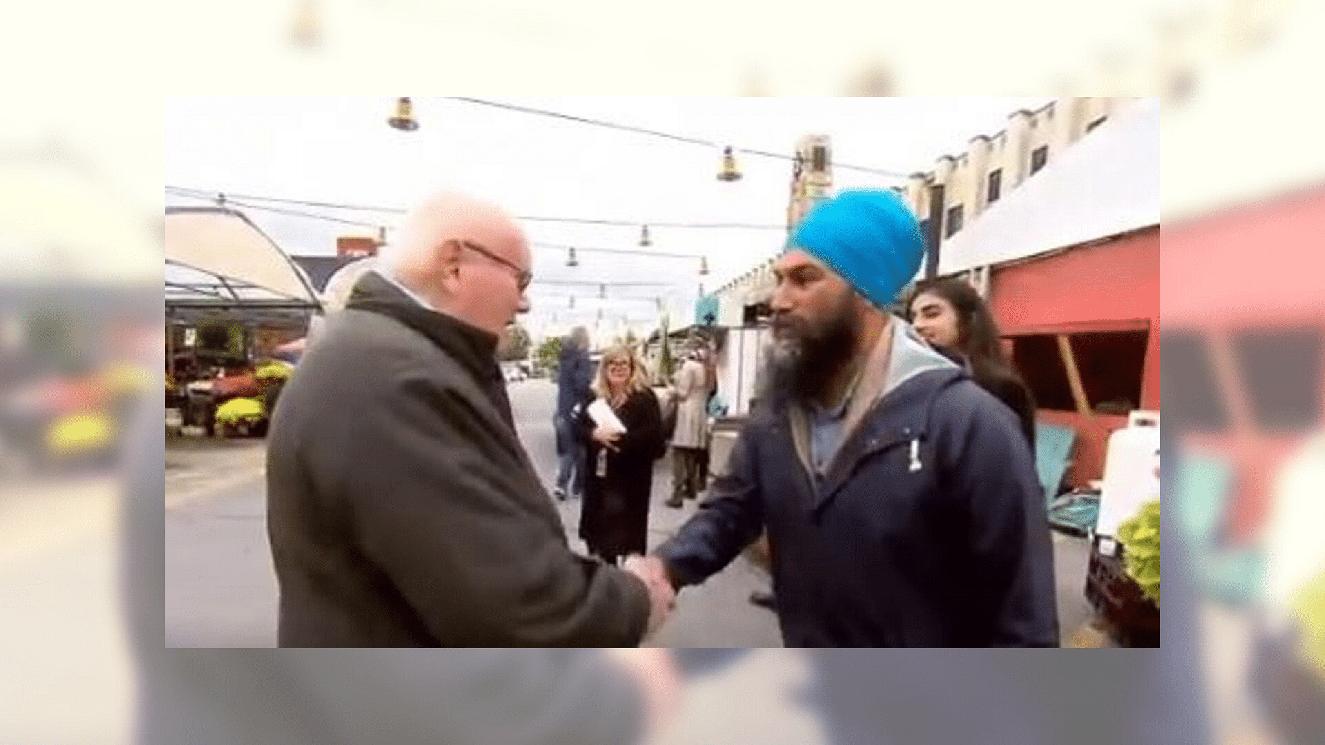 Canada’s NDP leader Jagmeet Singh interacting with voters in Montreal.